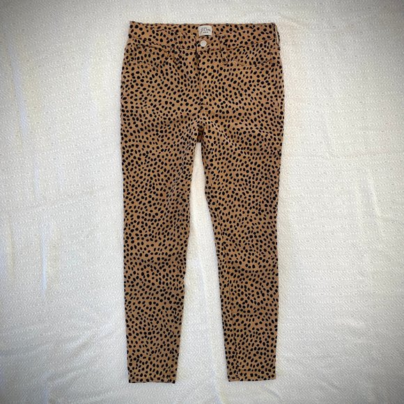J. Crew 9" Toothpick Stretch Jeans in Cheetah Print, Size 28 - Picture 3 of 11